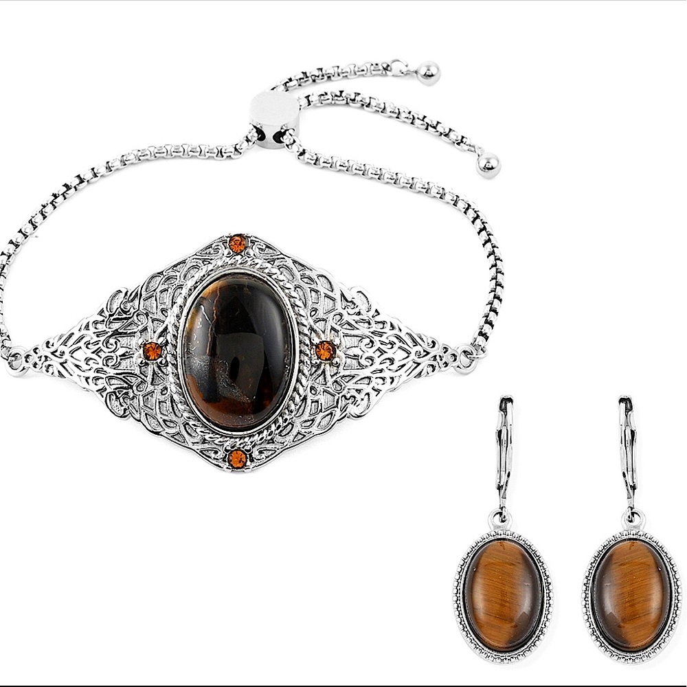 Tiger’s Eye Earrings and Bracelet